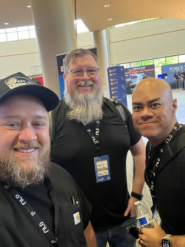 Jesse with production peers at a FILO conference