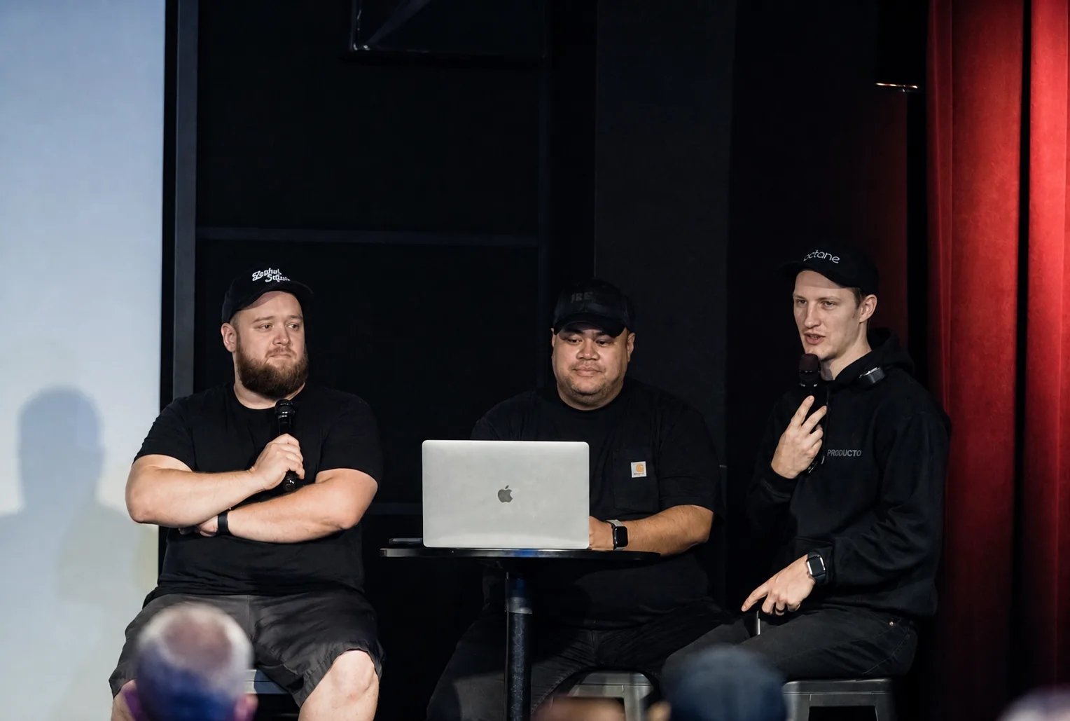 Three production leads on a conference panel
