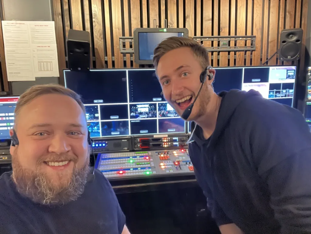 Switcher and operators in the control room
