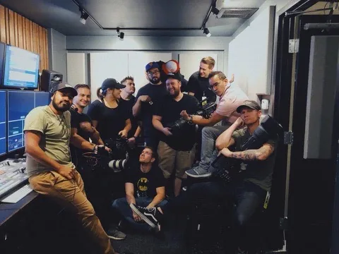 Broadcast truck crew